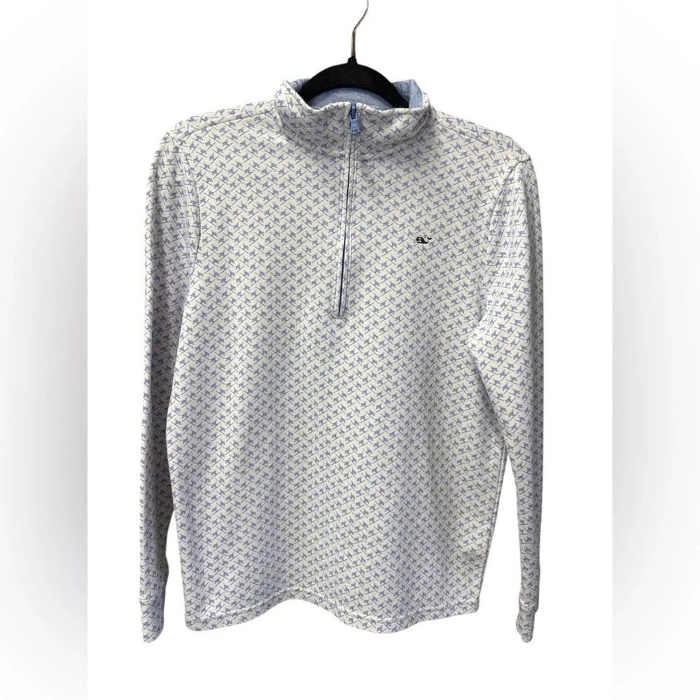 Vineyard Vines Boys XL Quarter Zip Pullover Ski Print | Size XL / 18 - Picture 2 of 4